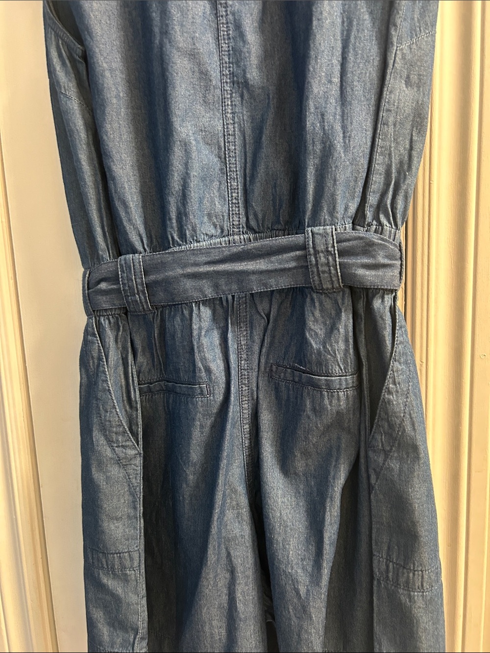 Isaac Mizrahi Denim Blue Sleeveless Jumpsuit Romper - Picture 8 of 9